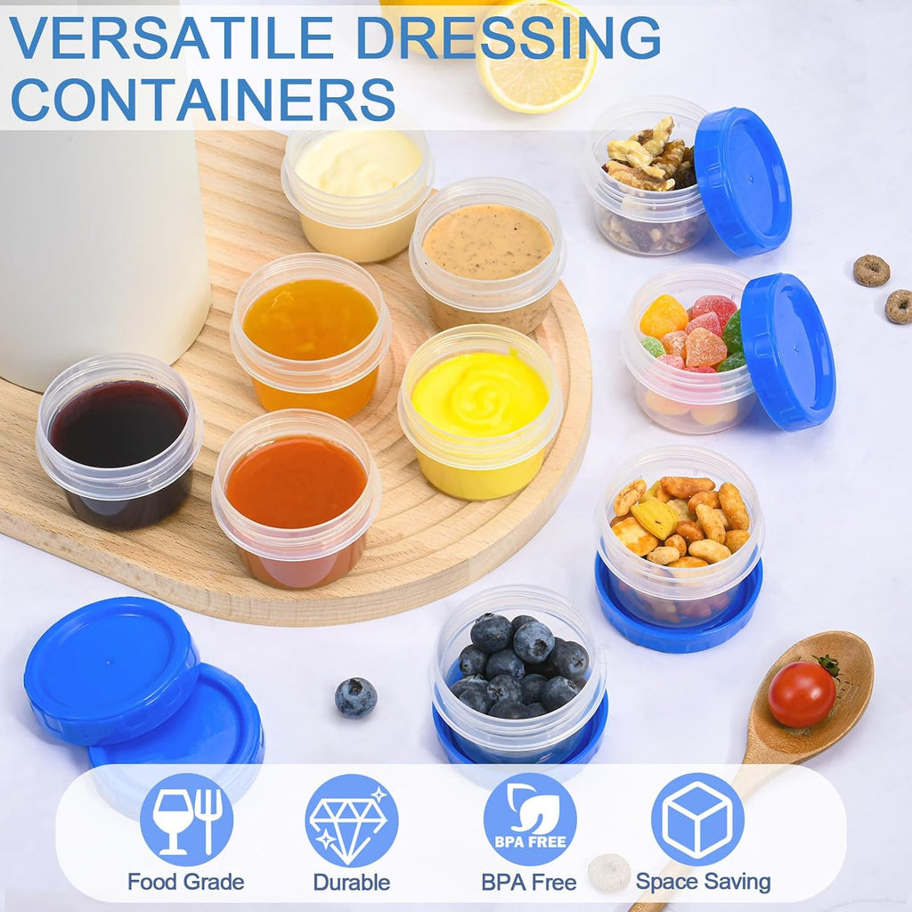 12 Pcs 2 oz Salad Dressing Container To Go Small Sauce Containers with