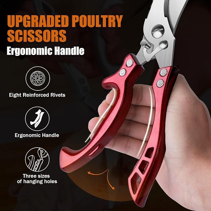 Dream Reach Poultry Shears, No Rust Spring Loaded, Gifts - Image 4