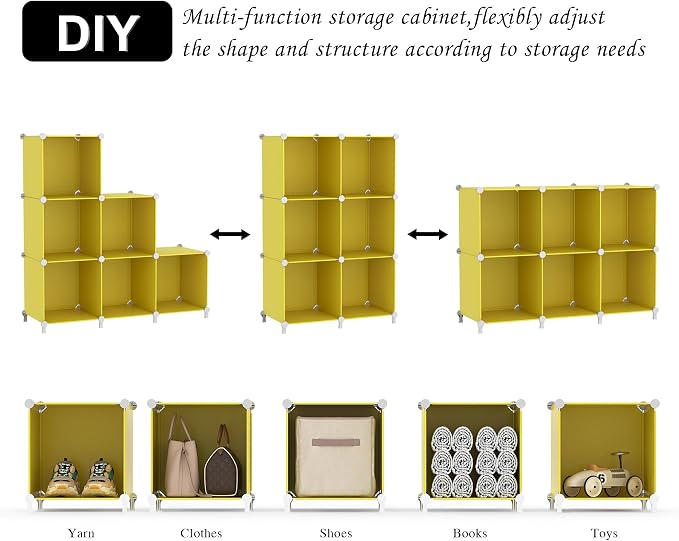 AWTATOS Cube Storage Organizer, 6 Cube Closet Organizers and Storage, DIY - Image 6