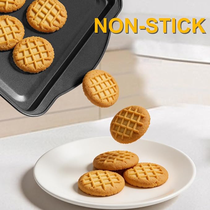 Baking Sheet Set of 2-17" x 11" x 0.5" Carbon Steel Cookie Sheet - Image 7