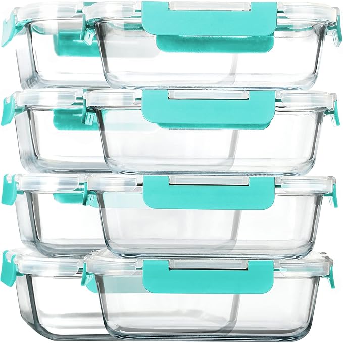 MCIRCO 8-Pack 30 oz Glass Meal Prep Containers by MMCIRCO