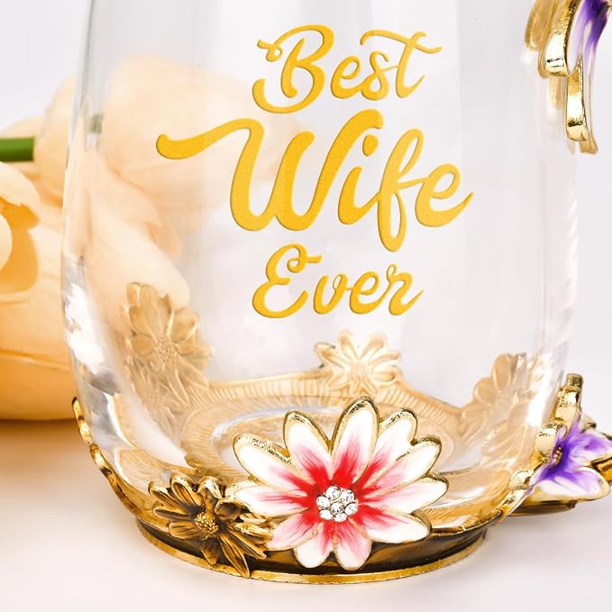 OEAGO Gifts for Wife from Husband Romantic Tea Cup Gifts for Her Birthday - Image 3