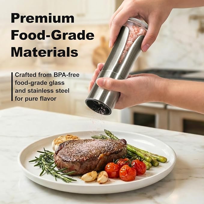 Aelga Salt Grinder Refillable - 4oz Manual Stainless Steel Salt Mill - Image 5