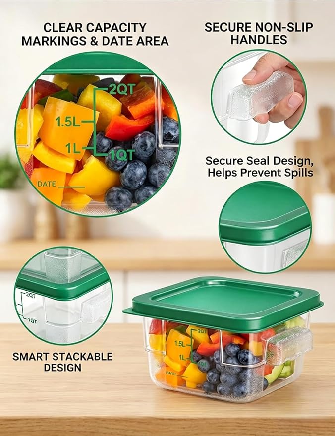 4 Pack 2QT Food Storage Containers - Image 7
