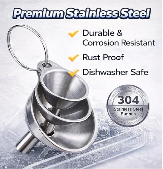 3PCS Kitchen Funnels Set, Stainless Metal Funnel - Image 3