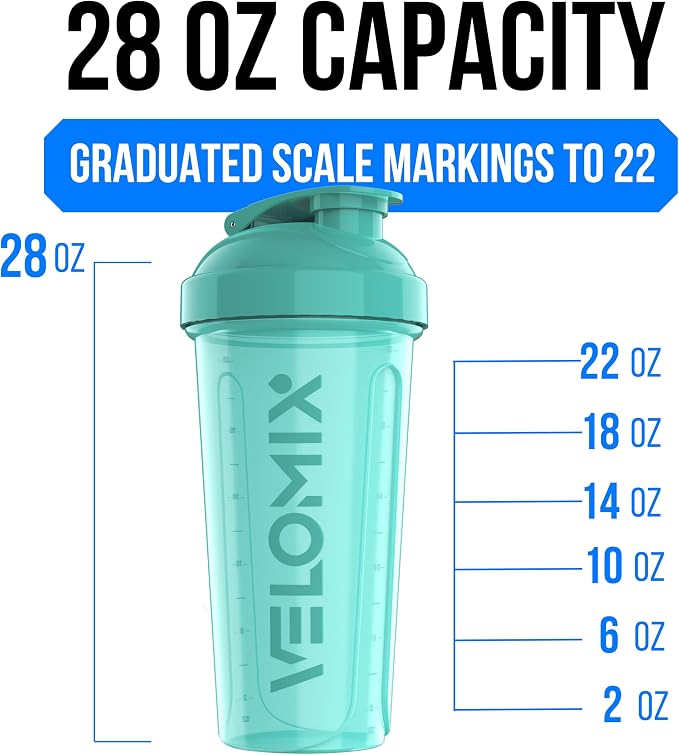 VELOMIX -2 Pack- 28 oz Protein Shaker Bottles - Image 4