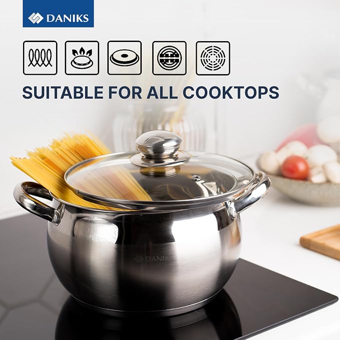 Daniks Classic 11-Piece Stainless Steel Cookware Set - Image 8