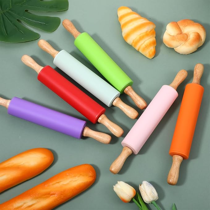 6 Pack Small Rolling Pins for Kids, Silicone Rolling Pin - Image 7