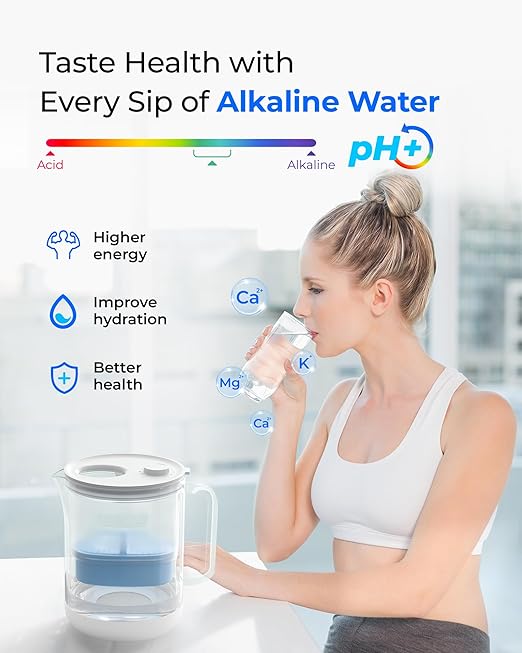 Waterdrop PT-72C-A Glass Alkaline Water Filter Pitcher, Eco-Friendly, Enhances - Image 3