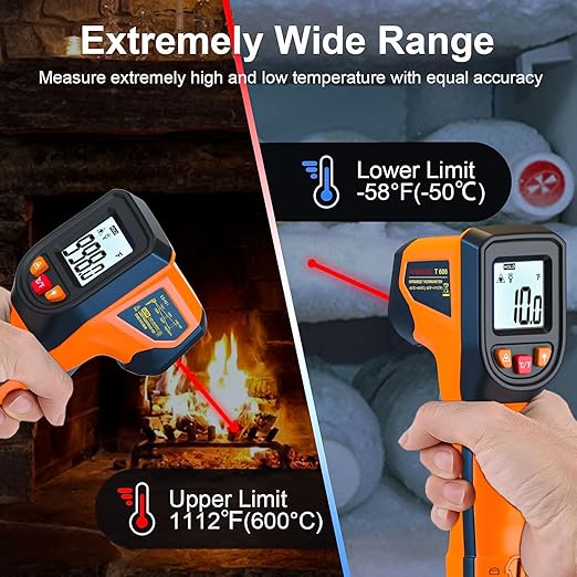 Laser Infrared Thermometer Non-Contact Digital Temperature Gun, -58℉～1112℉ IR - Image 2