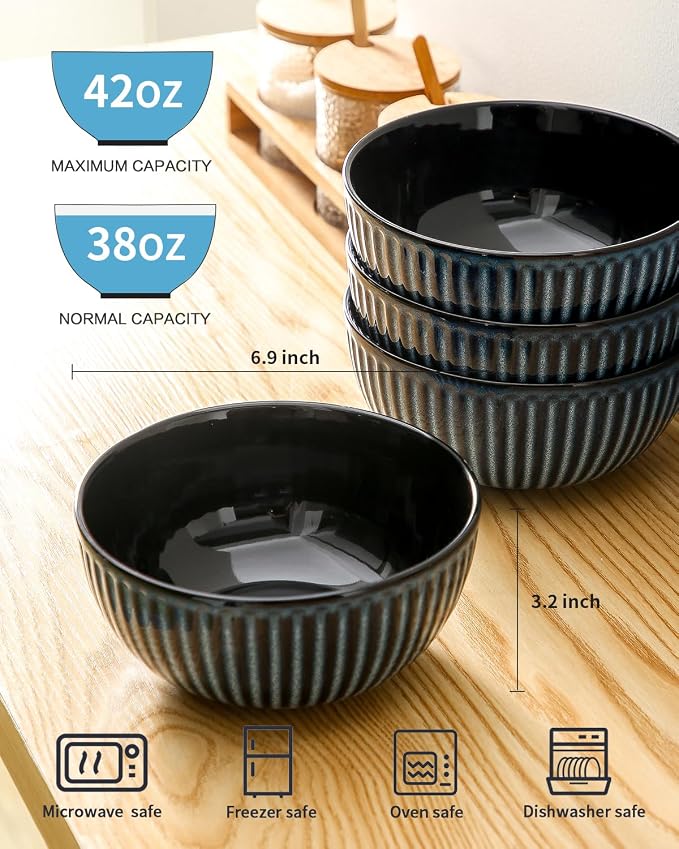 HASENSE Large Ceramic Serving Bowls 42 Oz - Image 2