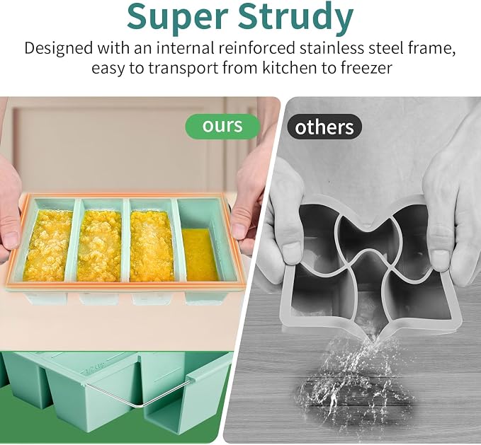 Silicone Freezer Tray for Sauce Cube: GGOW Silicone Freezing Tray for Soup - Image 4