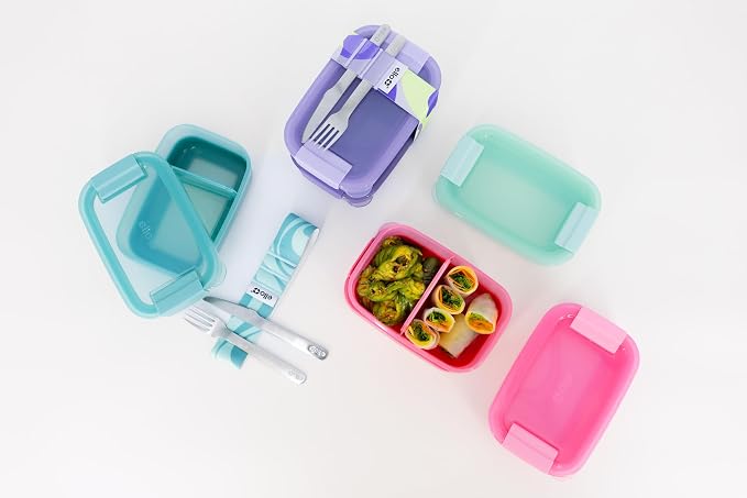 Ello 2-Pack Lunch Stack Plastic Food Storage Container Bento Box - Image 2