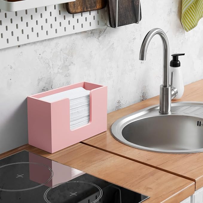 Paper Towel Dispenser Countertop, Wooden Bathroom Paper Towel Holder, - Image 6