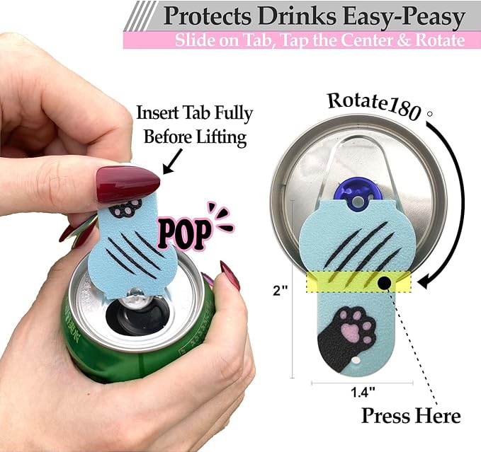 Soda Can Tab Opener Mini Soda Can Cover Easy Tab Opener and Drink Protector - Image 2