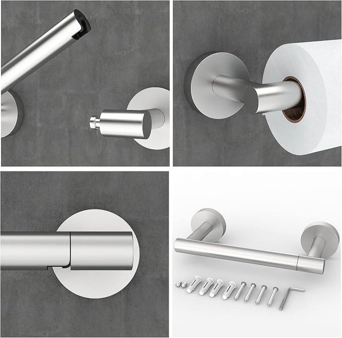 RARXTR Brushed 2 Pack Toilet Paper Holder SUS304 Stainless Steel Double Post - Image 3
