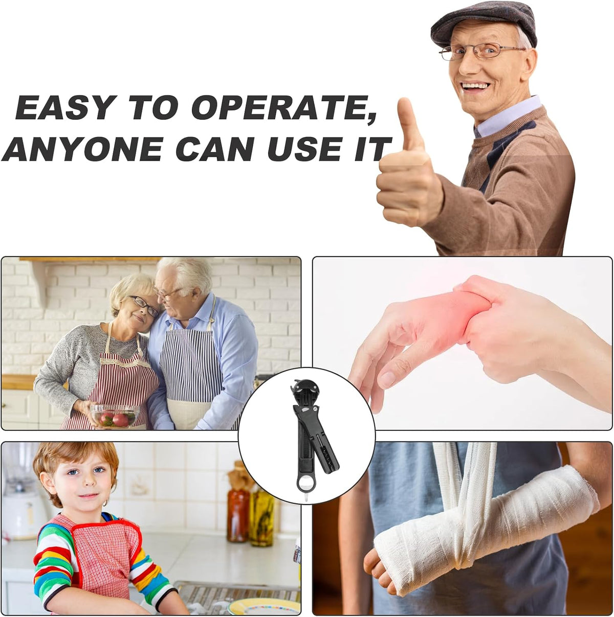 Jar Opener for Seniors with Arthritis, 7 in 1 Bottle Opener and Wine