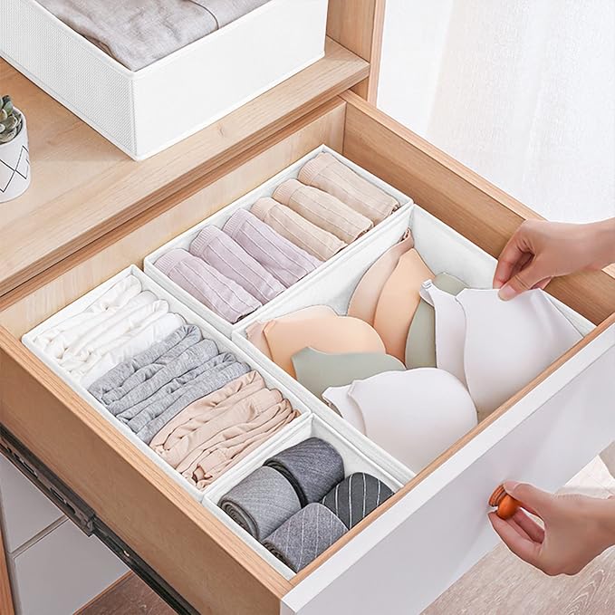 Criusia 6 Pack Clothes Drawer Organizer, Fabric Foldable Closet Dresser Drawer - Image 7