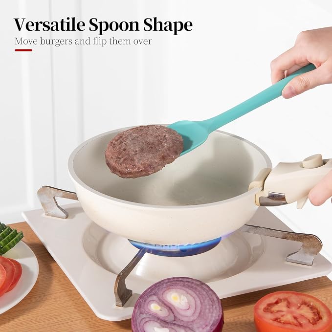 Heat Resistant Silicone Spatula Set of 3, Luxiwise 600ºF High Temp Baking - Image 6