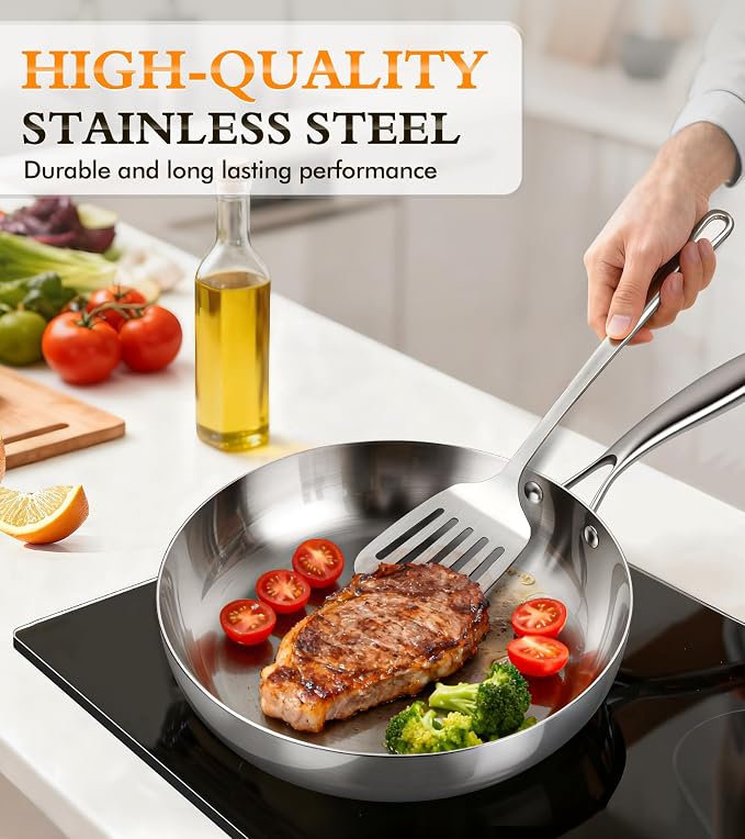 16-Piece Pots and Pans Set, Tri-Ply Stainless Steel Cookware Set - Image 3