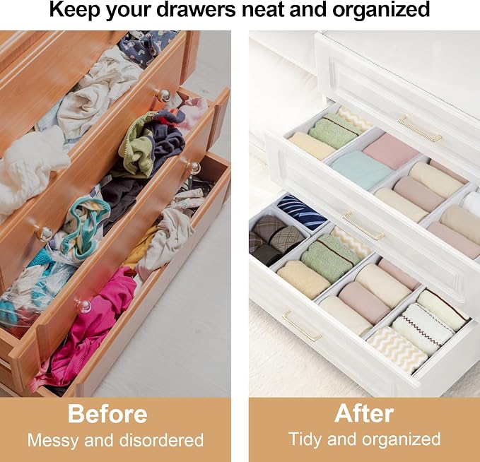 Fordonral Drawer Organizer Clothes, Foldable Fabric Dresser Organizer Closet - Image 5