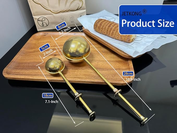 JETKONG 2 Pcs Flour Sifter, Stainless Steel Flour Duster - Image 3
