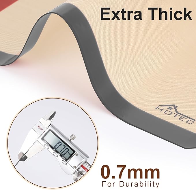 HOTEC Silicone Baking Mats 3 Pack – Thickened Non-Stick Reusable Silicone - Image 2