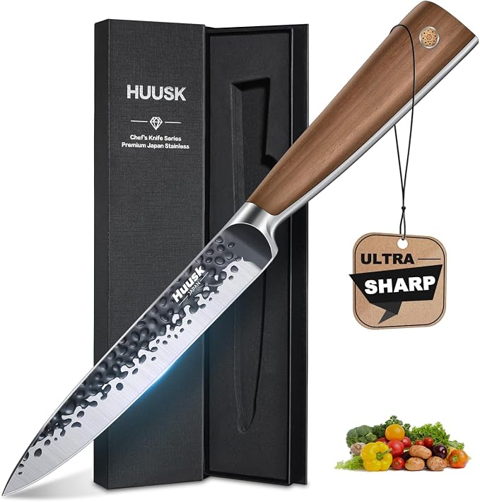 Huusk Kitchen Utility Knife 5.5" Paring Knife Ultra Sharp High Carbon Steel by HuuskKnife