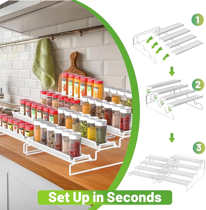 4 Tier Adjustable Spice Rack Organizer - Image 2