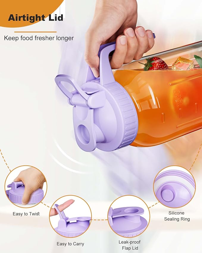 2 Pack Mason Jar Pitcher – Airtight & Leakproof Glass Pitcher - Image 4
