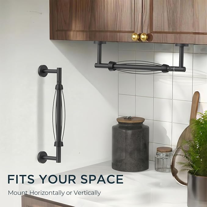 FORIOUS Paper Towel Holder Under Cabinet, SUS304 Wall Mounted Commercial Paper - Image 2
