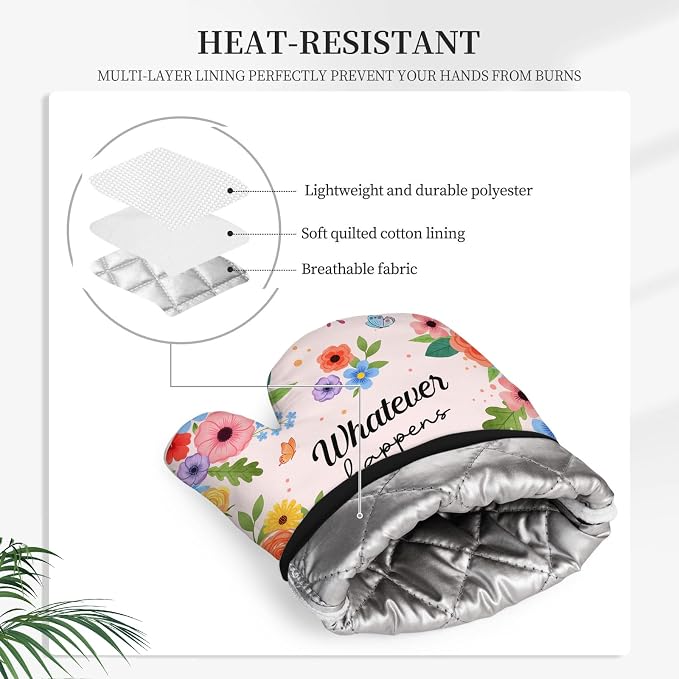 Funny Oven Mitts & Pot Holder Set, Heat Resistant Silicone Oven Mitts, Humorous - Image 5