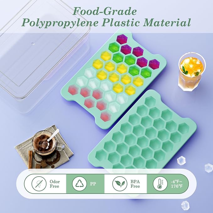 Mini Ice Cube Tray for Freezer: Small Plastic Ice Cubes Trays for Freezer - Image 2