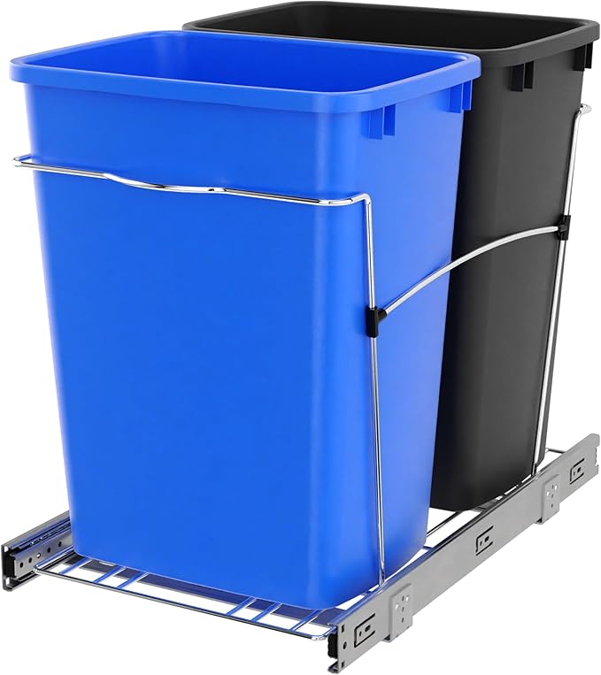 Rev-A-Shelf RV-18KD-2218C-S Double Pullout Trash Cans by Rev-A-Shelf