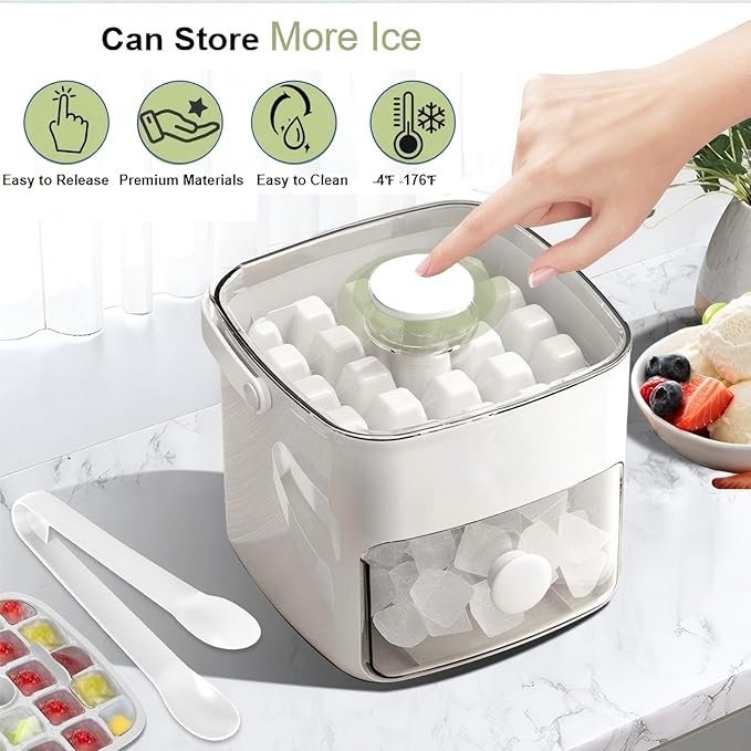 Ice Cube Tray with Lid & Bin Ice Maker - Image 3