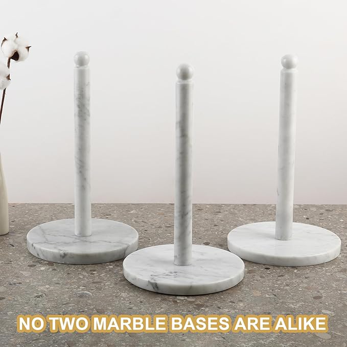 Koville Italian Marble Paper Towel Holder Countertop, Carrara Stone Paper Towel - Image 3