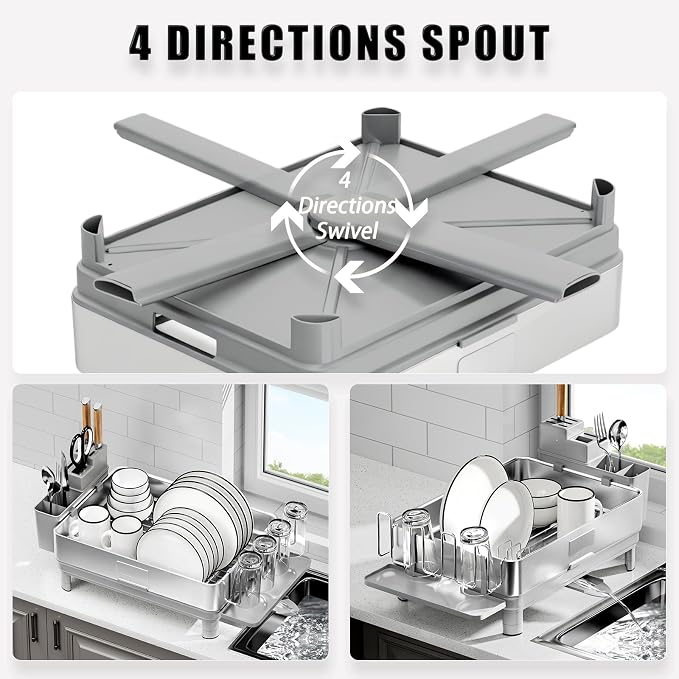 Ewaiira Dish Drying Rack, 304 Stainless Steel Dish Racks - Image 4