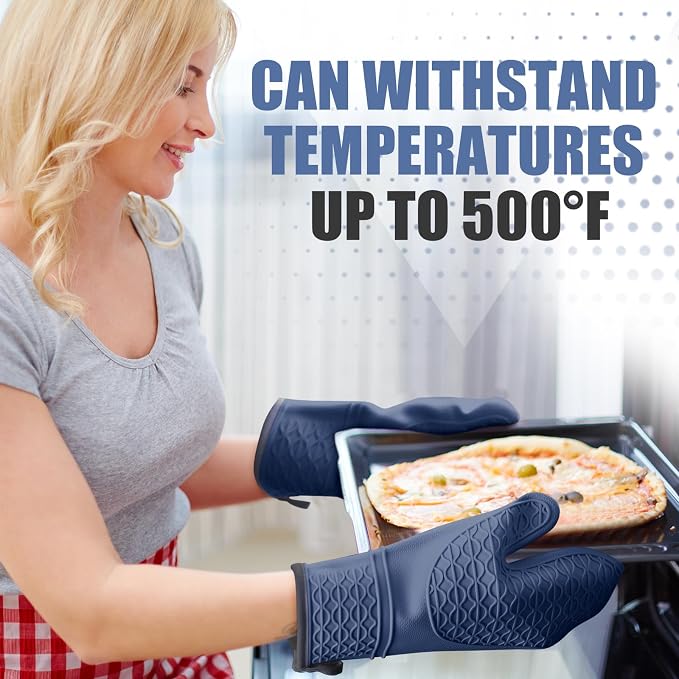 Silicone Oven Mitts, Heat Resistant 2PCS Oven Mitts - Image 7