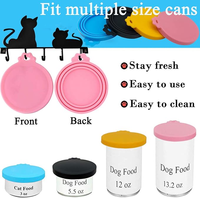 Food Can Covers/4 Pack/Universal BPA Free Silicone Dog Cat Tin Lids - Image 4
