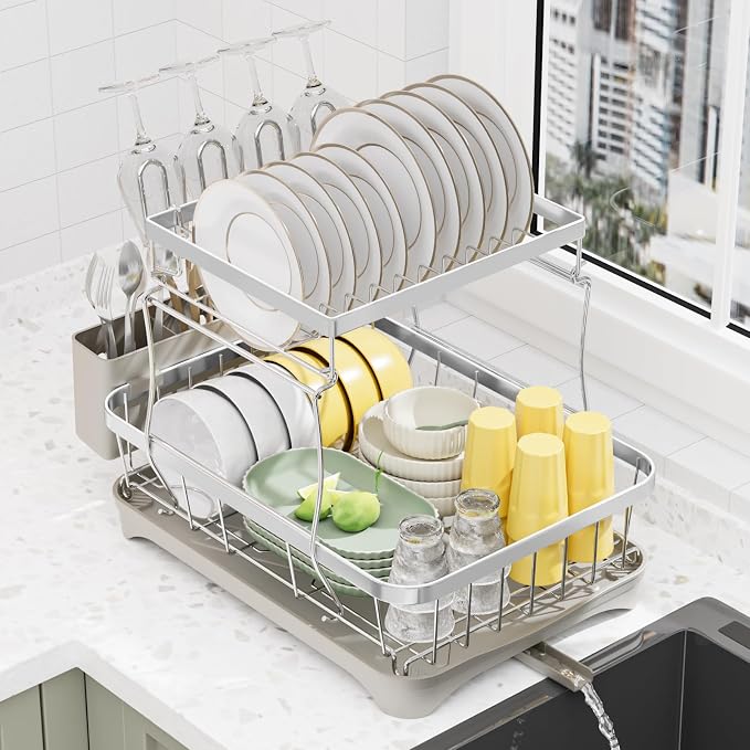 LIYI Dish Drying Rack, Large Dish Rack by LIYIBambooHairBrush