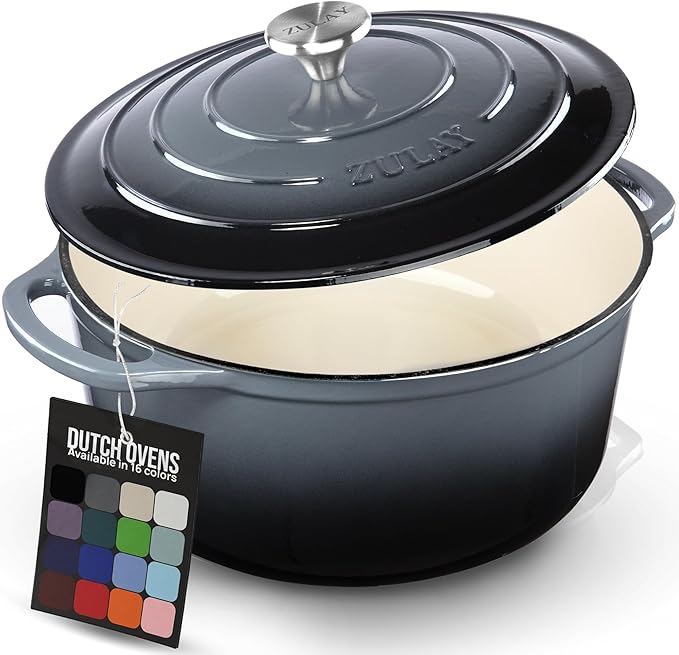 Zulay Kitchen 6 Quart Enameled Cast Iron Dutch Oven Pot by ZulayKitchen