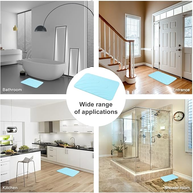 2 Pack Diatomaceous Earth Shower Mat, Stone Bath Mat, Nonslip Super Absorbent - Image 7