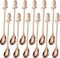 Rose Gold Tulip/Rose Handle 12-Pcs Mini Coffee Spoons Set by SGvrPvz