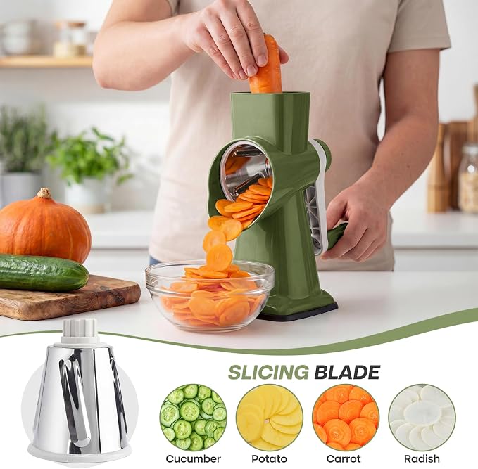 Rotary Cheese Grater, Cheese Shredder Hand Crank, Manual Cheese Grater - Image 2