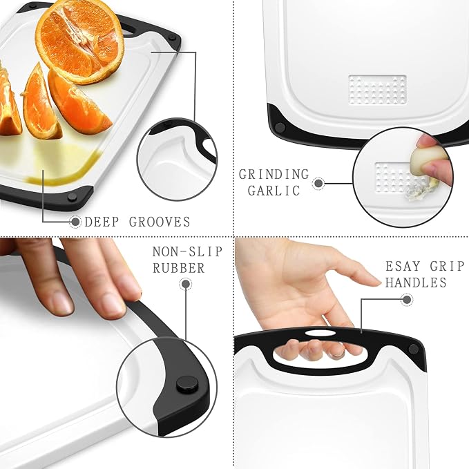 Plastic Cutting Board, 3 Pieces Dishwasher Safe Cutting Boards - Image 4