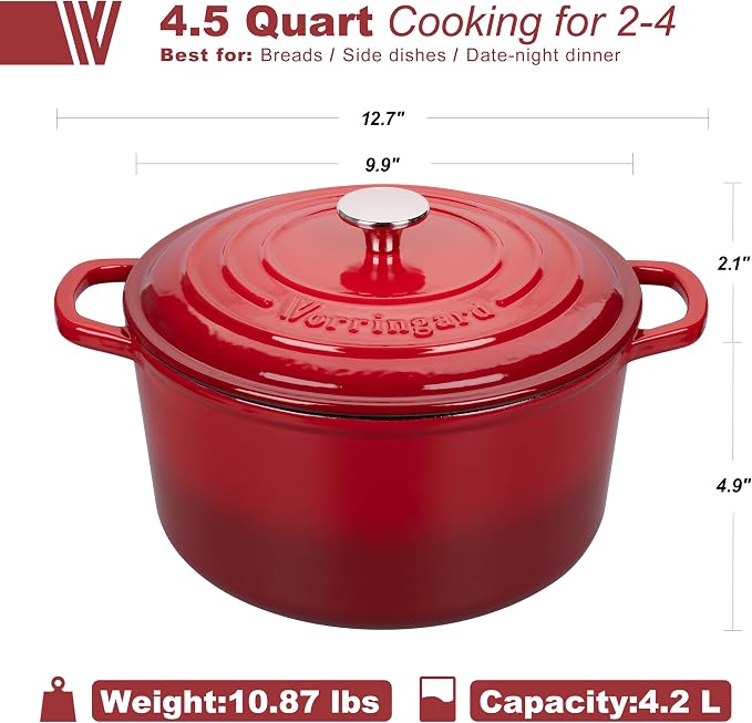 VORRINGARD Enameled Cast Iron Dutch Oven Pot - Image 2