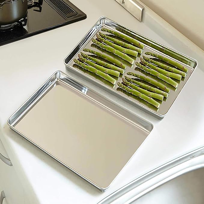 TeamFar Baking Sheet Set of 2, Baking Pans Tray Cookie Sheet Stainless Steel - Image 7