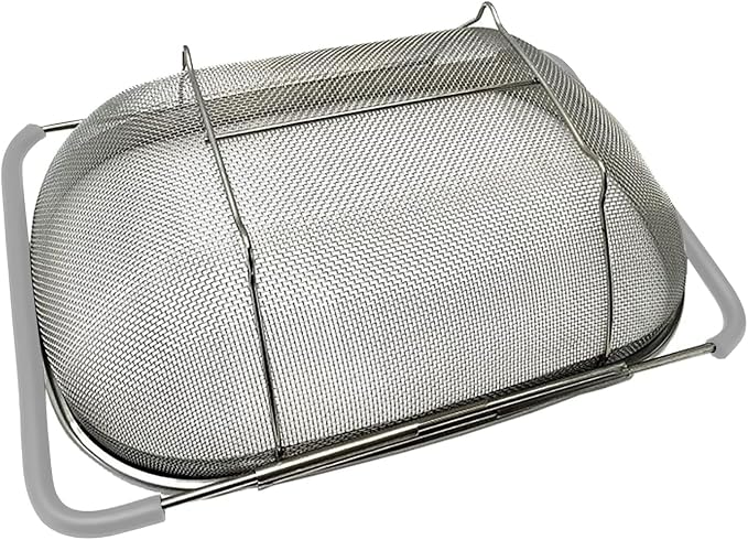 AJIODA Over The Sink Colander, 6 Quarts Stainless Steel Oval Colander - Image 4