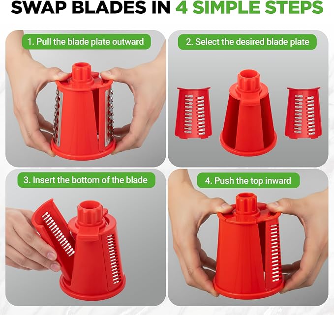 NutriChef 5 in 1 Cheese Grater & Shredder | 5 Different Blades - Image 3