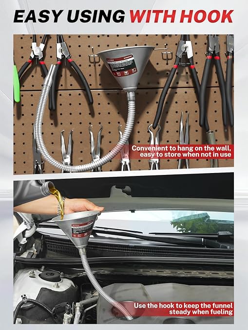 BILITOOLS 26.2" Steel Flexible Oil Funnel - Image 7